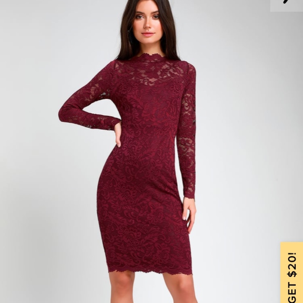 NWT BURGUNDY LACE DRESS
